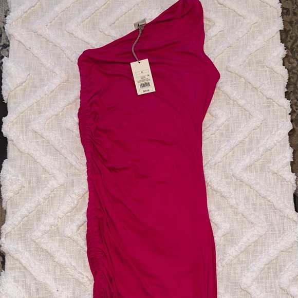 NWT Pink One Sleeve Dress - Picture 5 of 5